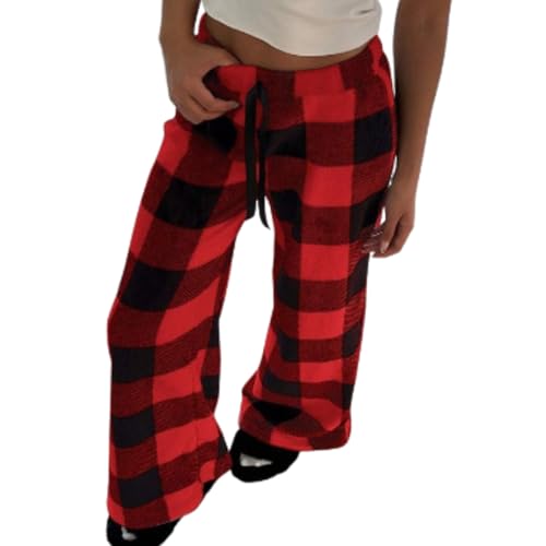 Image of Leopard Pants Women Therian Fuzzy Pajama Pants Y2k Cheetah Pants Grunge High Waisted Fluffy Pants