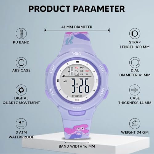 Image of V2A Kids Watch - Waterproof Multi-Functional Digital Sports Watch for Ages 5-13, 30M Water Resistance, Gift for 5-10 Year Olds