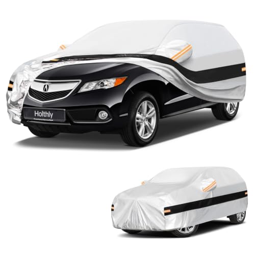 Image of 10 Layers SUV Car Cover Custom Fit for Acura RDX (2006-2026), Waterproof All Weather for Automobiles, Outdoor Full Cover Sun Dust Rain Protection with Cotton. Silver