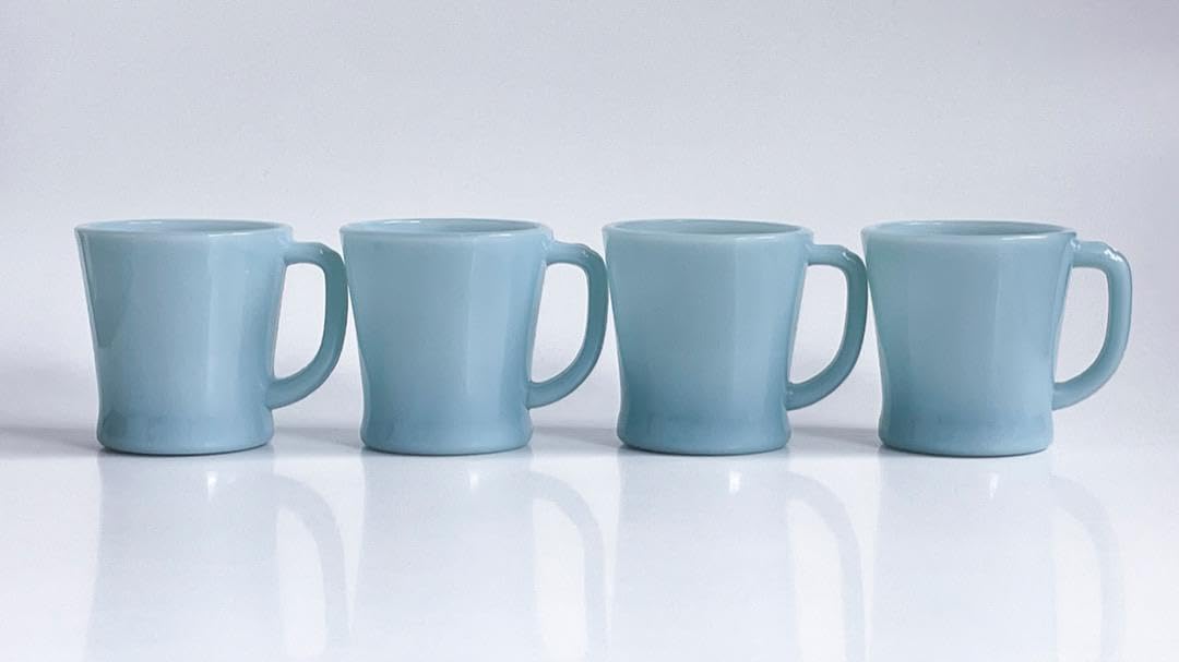 Fire King Turquoise Blue D-Handle Mug Set of 4 : Amazon.ca: Home 