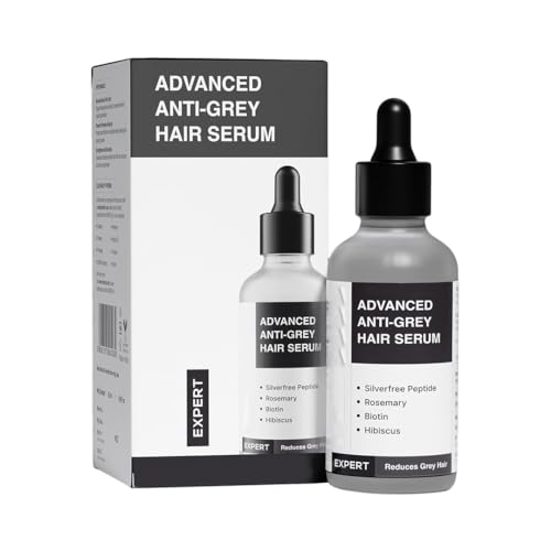 Advanced Anti Grey Hair Serum | Reduces Hair Greying | Silverfree Peptide + Biotin + Rosemary | Fast Absorbing, Odorless, Non-Sticky | Clinically proven formula For Men & Women | 50ml