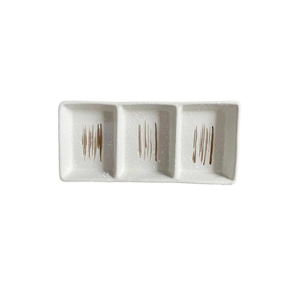 Ciotole Aperitivo Vassoio for salse: Piatto for antipasti a tre griglie, riutilizzabile for conservare condimenti, for snack Ciotoline per Aperitivo(Bianco)