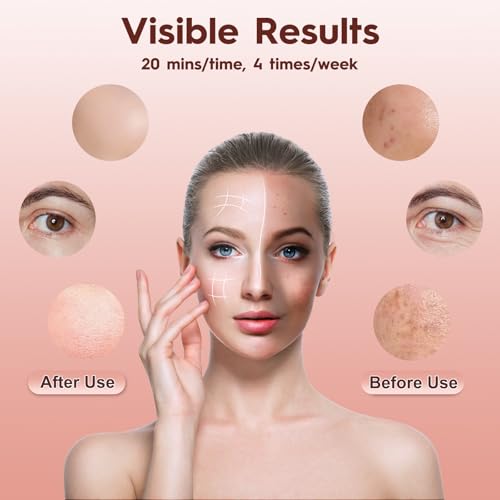 Red Light Therapy Mask, 7 Modes Portable LED Face Mask Light Therapy, 2000mAh USB-C Rechargeable Wired Controller, Blue, Orange, Timing Function, 830NM Infrared & Red Light Mask for Home & Travel