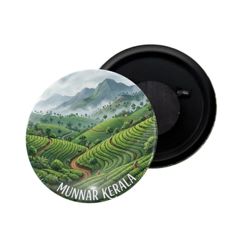 Image of dhcrafts Fridge Magnet Multicolor Kerala Munnar Kerala Glossy Finish Design Pack of 1 (58mm)