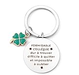 Cadeau Collegue,Cadeau Collegue,Cadeau Humour Collegue,Cadeau Noel Collegue,Collegue Llavero, plata, 3 x 3 cm