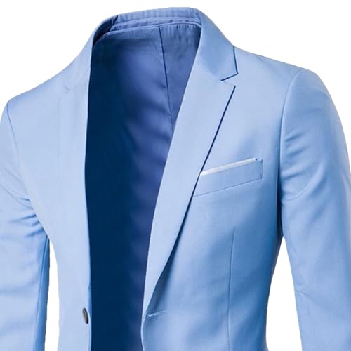 Mens Lightweight Business Jacket Tuxedo Casual One Button Sport Coats Classic Slim Fit Blazers Suit4