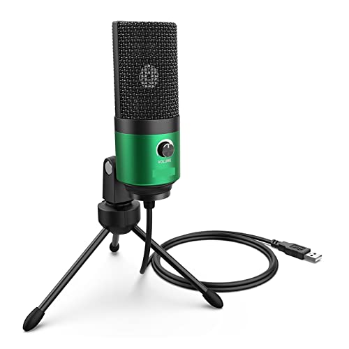 Micro pour laptop Mac et PC portable : le microphone USB en métal vert K669 cardioïde