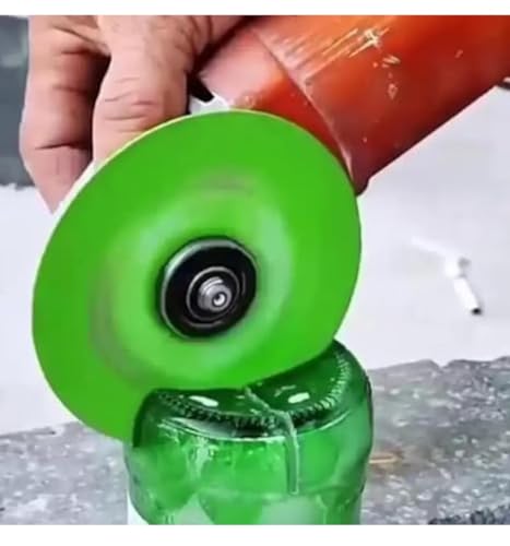 Image of AK DIAMOND Glass Cutting Disc, 4 Inch Glass Ceramic Cutting Disc for Angle Grinder, Diamond Ultra-Thin Saw Blade for Smooth Cutting, Grinding of Glass,Crystal, Wine Bottles, Tile (Green, 3 Pack)