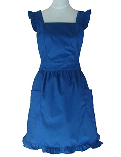 Hyzrz Cute Lovely Cotton Retro Kitchen Cooking Aprons for Women Girls Vintage Baking