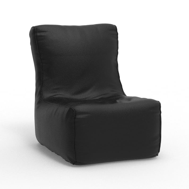 Image of Biggie Bean Bag 2XL Bean Bag Chair with Beans Filled-Perfect for Living Room,Bedroom,Study-Sale Design(Regular-Black)-Faux Leather
