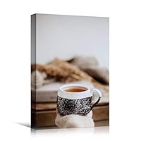 Canvas Wall Art Tea Coffee Drinks Farmhouse/Country Kitchen Multicolor Photography Relax/Calm - 12x18 inches