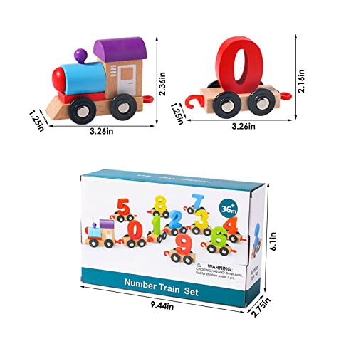 Wooden Digital Train Toy Numbers Magnetic Train Cars Early Learning Educational Toys for Kids Age 3 and Up Mini Train… - Image 5