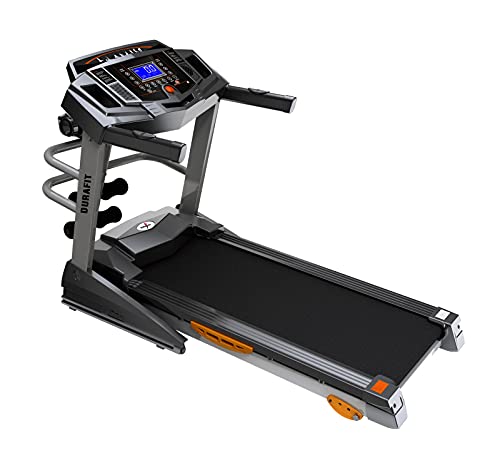 Image of Durafit Strong Multifunction | 4 HP Peak DC Motorized Treadmill | Manual Incline | Home Cardio| Max Speed 14 Km /Hr | Max User Weight 120 Kg | Free Installation Assistance | LCD Display