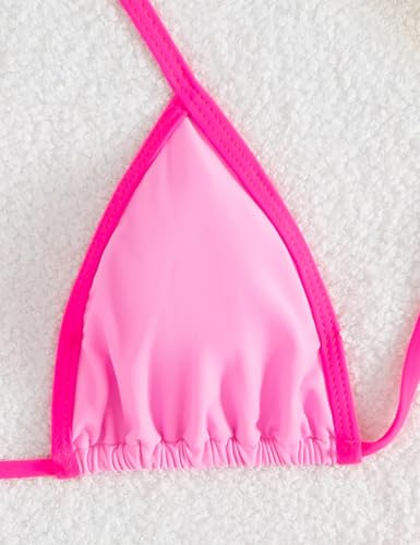Image of Tainehs Women's Sexy Halter Thong Bikini Tie Two Sides Bottom Triangle Bikini Swimsuits