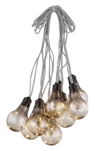 GUIRNALDA LUCI CATENA LED JEFFA FUMO 7.5 m IP44 nero