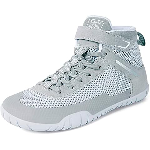 Sisttke Womens Wrestling Shoes Breathable Barefoot Boxing Sneakers Shoes Light Grey Cover
