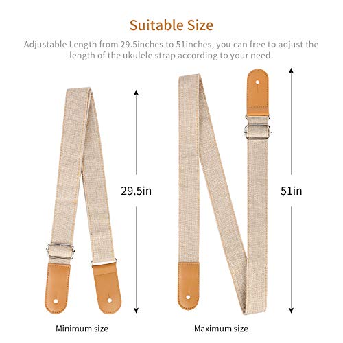 Opocc Ukulélé Sangle, sangle de ukulélé Country Style doux Coton, Lin Sangle réglable pour ukulélé Ukulélé – Cuir véritable Bandoulière, 1 Pick beige - Les Beatles, Paul McCartney, John Lennon, RIngo Starr, George Harrison Opocc Ukulélé Sangle, sangle de ukulélé Country Style doux Coton, Lin Sangle réglable pour ukulélé Ukulélé – Cuir véritable Bandoulière, 1 Pick beige – Image 6