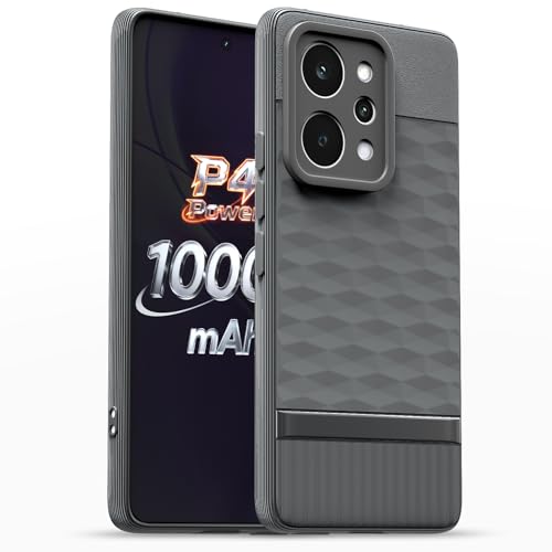 Image of Pikkme Back Cover for Realme P4 Power 5G Camera Protection 3D Hexa Cube Design Silicone Protective Bumper Case (Grey)