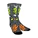 susiyo Graffiti Spray Green Hiking Socks Boy Girls - Cushioned Crew Socks for Kids Soft, Breathable & Seamless Toe for All-Day Comfort
