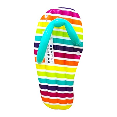 CKB Ltd IGGI - Ciabatte gonfiabili giganti da 1,5 m, per Piscina, Letto ad Aria, Giocattolo ad Acqua, Multicolore - Stripe