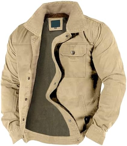 SOOUICKER Sweatjacke Herren Ohne Kapuze - Stehkragen Übergangsjacke Vintage