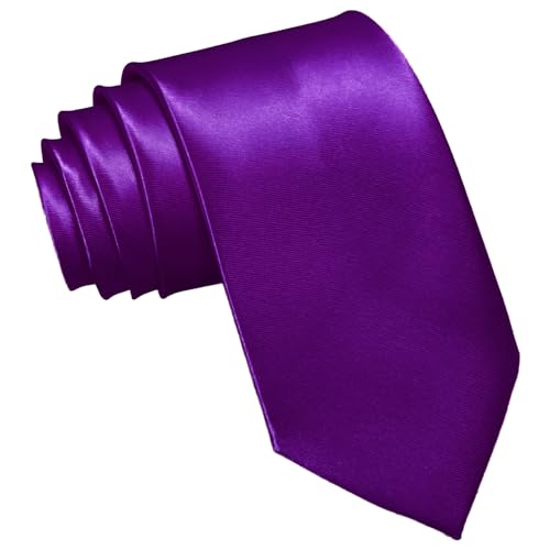 Image of WOXVM Men's Ties Classic Solid Satin Tie Pure Color 3.15 inch Mens Necktie, Premium Formal Black Ties For Men Business & Wedding