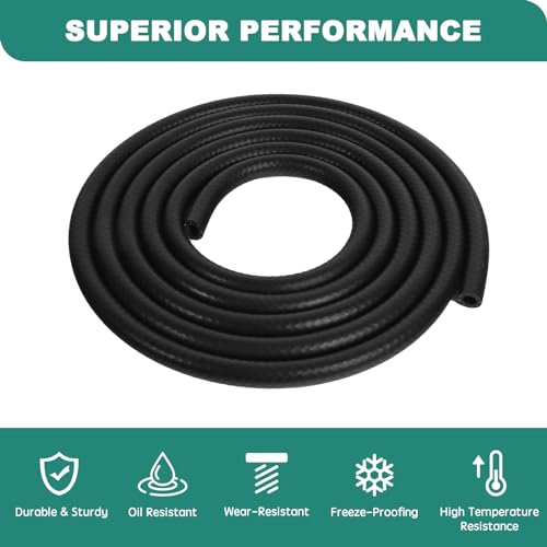 Benzinschlauch Kit, 1 Meter Ø 4mm Kraftstoffschlauch Ölschlauch Dieselschlauch mit 8 Stücke Schlauchschellen für Auto Traktor Motorrad Kleinmotor