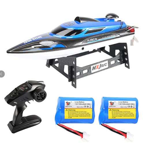 Tounlinx RC Boat High Speed 2.4GHz 15.53MPH+ (25KM/H) Remote Control Boat Lakes Pool Racing Boat Toys Speedboat Gifts for Kids and Adults, with 2 Rechargeable Batteries ,Blue