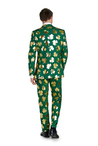 Opposuits Men's St. Paddy's Day Suit - St. Patrick's Day Party Wear - Slim Fit - Including Blazer, Pants and Tie - Green2
