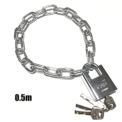 Image of Keyed Padlocks Steel Heavy Chain Lock, Waterproof and Rustproof Bicycle Anti-Theft Lock, 0.5m-5m (Size : 0.5m)