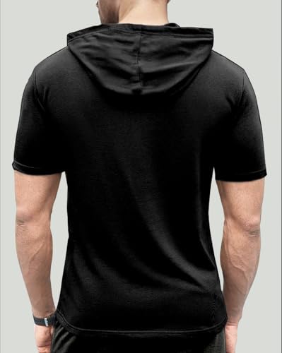 Image of Noble Monk Men's Regular Fit Hoodie T-Shirt for Man |Half Sleeves Tshirt for Men | Casual Wear Stylish T-Shirt for Man | Gym Tshirt for Men