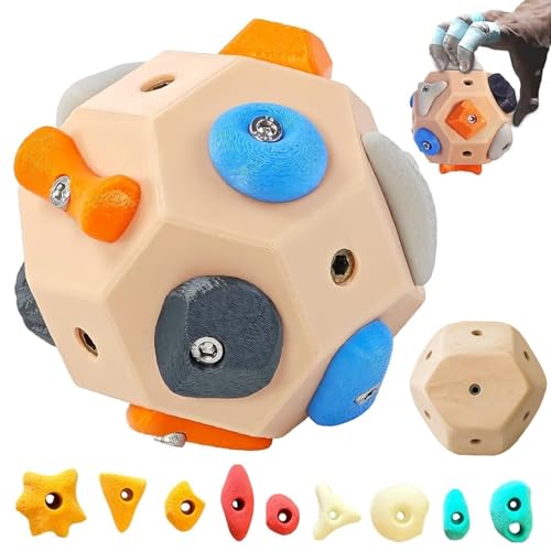 Handcrafted Boulder Block, 3D Rock Climbing Training Bouldering Ball, Finger Training Tool, Grip and Finger Strengthener Forearm and Wrist Trainer, Climbing Gifts for Rock Climbers Hand Exerciser (A)