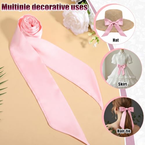 Image of Lusofie Tie for Women Self Tie Satin Ribbon Bow Tie Wide Folding Bowties Accessory for School Uniforms Cosplay Wedding Party