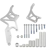 Generator-Servolenkungshalterungs-Set für LS-Motor 4,8 l, 3 l, 6,0 l, 6,2 l, Aluminium-Serpentin-Riemenhalterung, schwarz, silberfarben, Generatorhalterung (Silber)