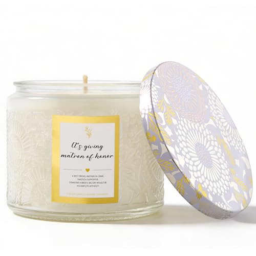 LIKEYO Bridesmaid Candle - Maid of Honor Candle Embossed Will You Be My Bridesmaid Proposal Gift for Wedding Soy Wax Matron of Honor Gifts for Women Sister 7oz