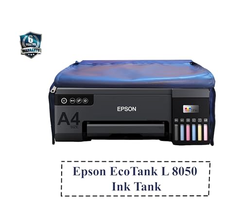 Image of VONBAER Dust Proof Washable Chain Printer Cover for Epson L8050 EcoTankTank Printer - Blue