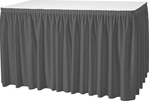 Skirting mit Plisséfalte, anthrazit/grau | 490 x 73 cm, Büffettisch Skirtings, Tablerock anthrazit