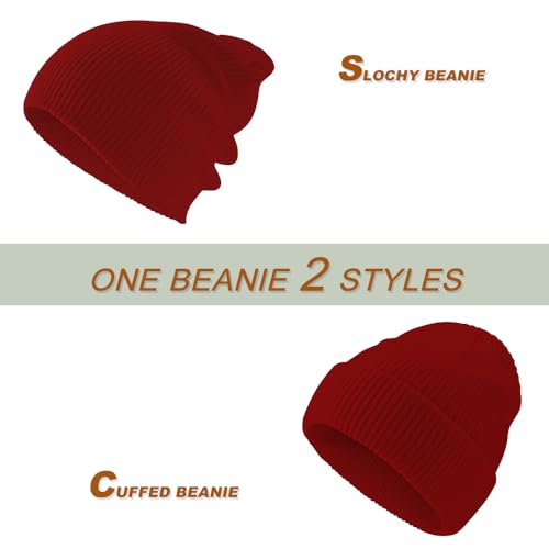 Image of Rosoz Unisex Beanie Winter Knitted Skull Cuffed Soft Warm Hat for Men /Women Slouchy Ski Watch Cap