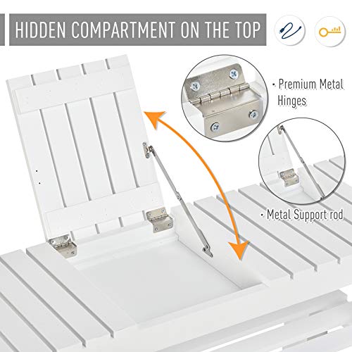 HOMCOM Shoe Bench, 3-Tier Wooden Shoe Rack with Hidden Storage Compartment, Slatted Shelves, Home Storage Unit, Hallway Furniture, White, 90L x 29W x45H cm - Image 4