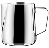Coffee 20 oz Stainless Steel Milk Frothing Pitcher - Measurements on Both Sides Inside - Perfect for