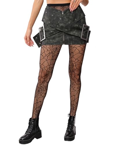 Spiderweb Tights, Sexy High Waist Fishnet Tights - Premium Women's Stretchy Fishnet Stockings for Women, Trendy and Comfortable Halloween