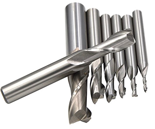 Image of 2 3 4 6 8 10 12mm 7Pcs 2Flutes HSS Square Nose End Mill CNC Router Bits Metal Cutting Flat Cutter Slotting Profiling for Aluminum Copper Brass Bronze