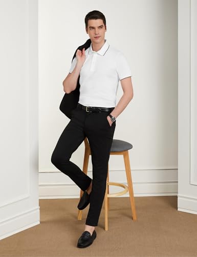Image of Symbol Premium Men's Cotton Stretch Solid Polo T-Shirt (Regular Fit | Pique Knit)