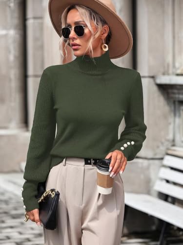 Image of Upopby Women's Fall Winter Turtleneck Sweaters Knitted Pullover Sweater Top