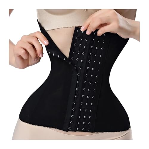 LCKKJHG Faja Reductora Hombre Fajas Moldeadoras For Mujer, Moldeador De Abdomen, Cinturón con Cremallera, Entrenador Cintura(Black,S(Waist 60-66 cm))