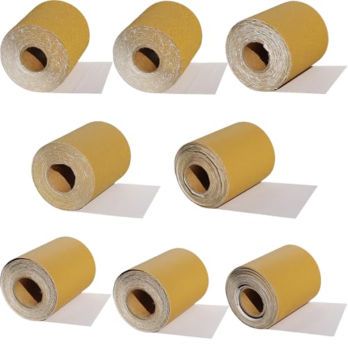 Total 40 Yards 2-3/4 Wide PSA Continuous Sandpaper Roll Kit - 40 60 80 120 220 320 400 600 Grit Longboard Self Adhesive Stickyback Sanding Sheets for Automotive Woodworking Sanding Blocks
