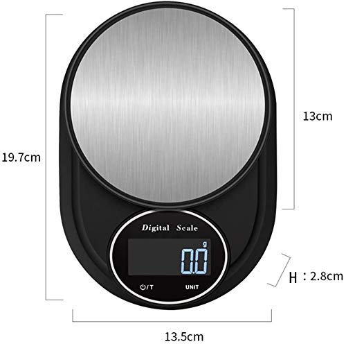 Básculas electrónicas 0,1g/10kg báscula de Cocina Digital de Alta precisión básculas electrónicas de joyería de Acero Inoxidable (Color : A, Size : 1kg/0.1g)