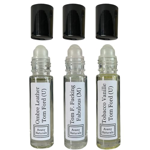 Avany Naturals Fragrance Sample Set For Men - Mens Roll On Body Oil, Long Lasting Cologne Inspired For Man, Portable Travel Size Bottle, Type Replicant Fragrances, Perfume Sampler Gift (Bold Set)