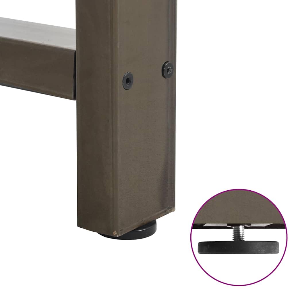 Patas de acero natural con recubrimiento en polvo, 2 unidades, 60 x (42 – 43) cm, patas de acero para muebles con patas niveladoras para salón y comedor, estables y antideslizantes, diseño