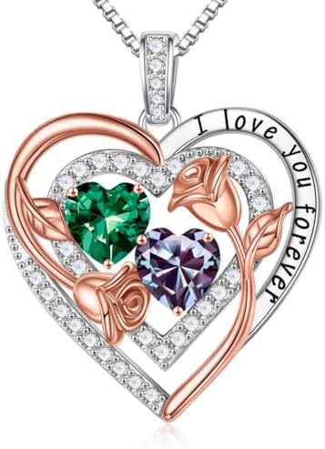 Iefil Valentines Day Gifts for Her - Sterling Silver Birthstone N...